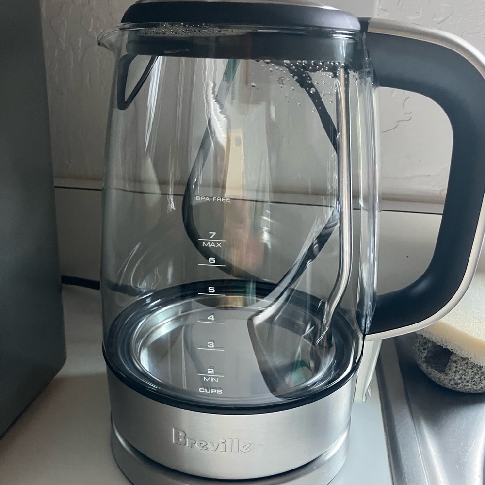 Breville Transparent Electric Kettle with Black and Silver Accents